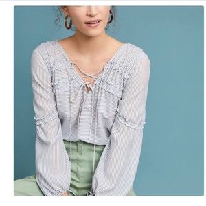 Anthropologie Current Air Blue Motif Kachina Top